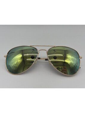 Kreedom Aviator Gold Frame Green-Tinted Mens Sunglasses With Sleek Black Arms PE
